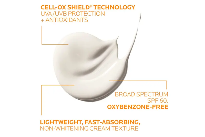 Lightweight and non-greasy texture of La Roche-Posay Anthelios sunscreen for a soft, smooth finish